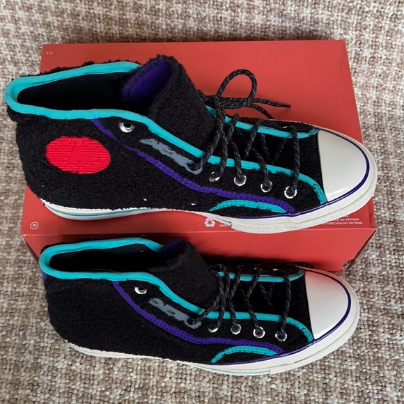 Converse Chuck 70 Hi Black/Court Purple/Egret Men’s - Picture 4 of 16